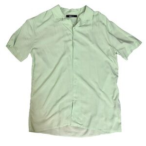 Mint Green Short Sleeve Button-Up Shirt